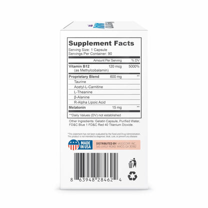 NeuropAWAY Nerve Support PM, with R-Alpha Lipoic Acid to Help Provide Nerve Relief in as Little as 5 Days, Acetyl-L-Carnitine, Theanine, Melatonin, and Methylcobalamin, 90 Capsules - Maple Wellness Supplements