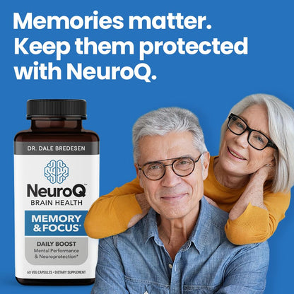 NeuroQ Memory & Focus - Boosts Cognitive Performance & Healthy Brain Function - Neuroprotective Formula by Dr. Dale Bredesen - Gotu Kola Ginkgo Phosphatidylserine Coffee Fruit & Propolis - 60 Capsules - Maple Wellness Supplements