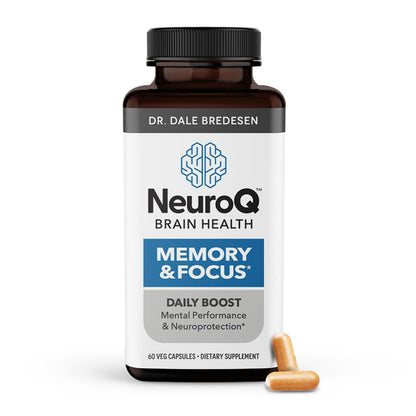 NeuroQ Memory & Focus - Boosts Cognitive Performance & Healthy Brain Function - Neuroprotective Formula by Dr. Dale Bredesen - Gotu Kola Ginkgo Phosphatidylserine Coffee Fruit & Propolis - 60 Capsules - Maple Wellness Supplements