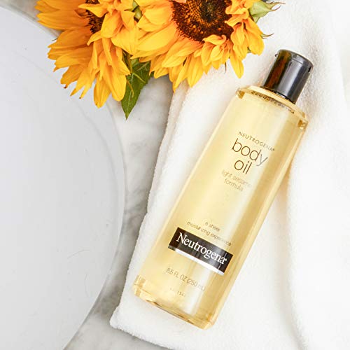 Neutrogena Body Oil Light Sesame Formula, 16 fl oz, Radiant Glow Moisturizer for Dry Skin - Maple Wellness Supplements