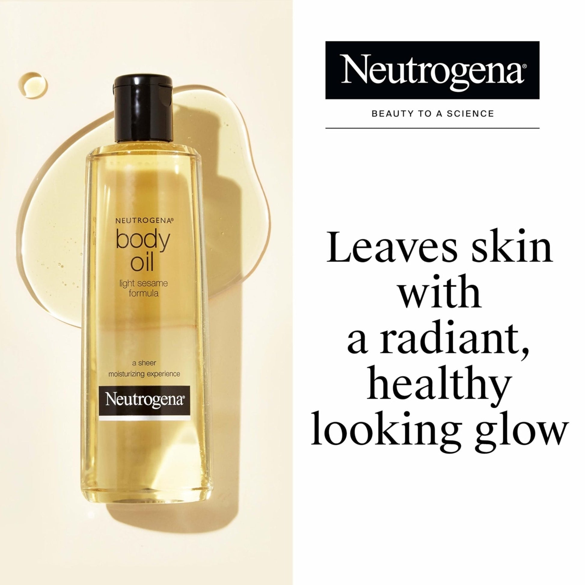 Neutrogena Body Oil, Light Sesame Formula, Fragrance Free, Lightweight Moisturizing Body Oil for Silky, Soft Skin - Maple Wellness Supplements
