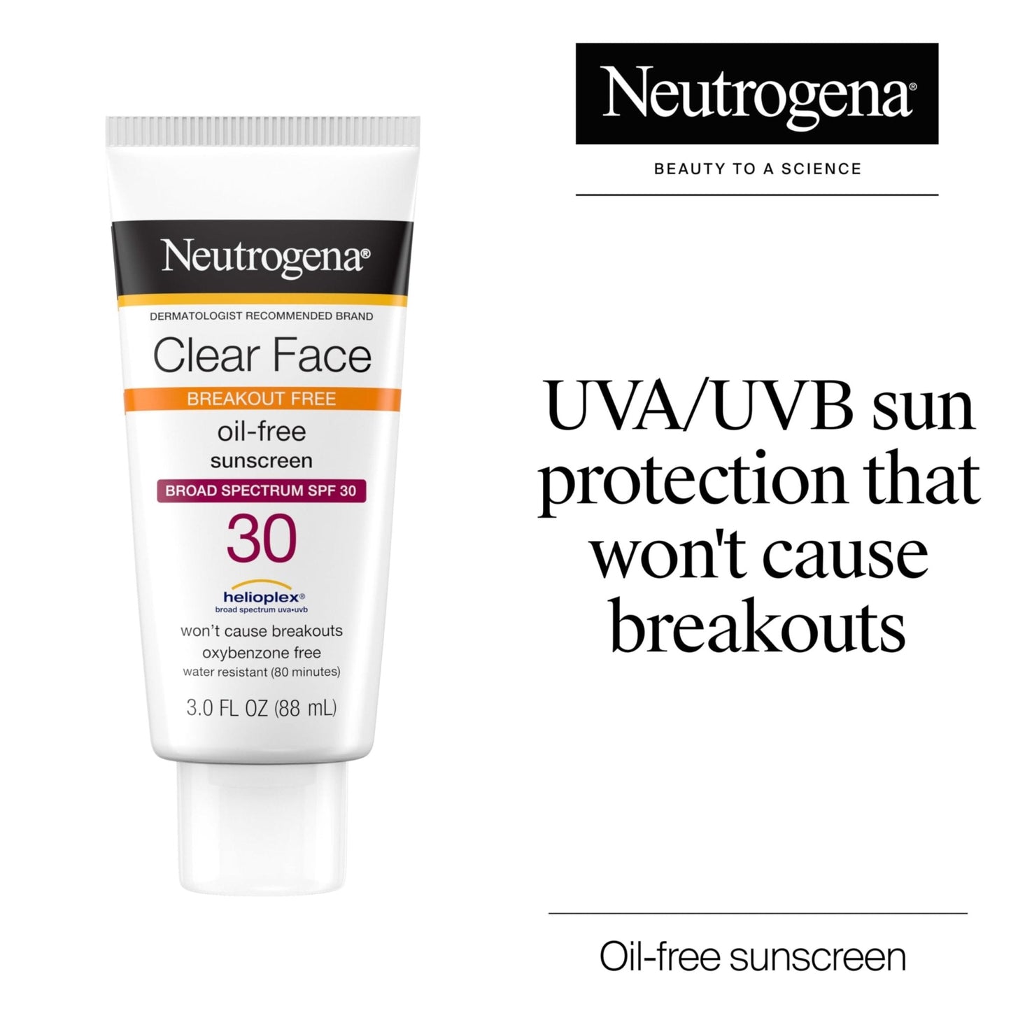 Neutrogena Clear Face Sunscreen for Acne-Prone Skin SPF 30, Broad Spectrum Facial Sunscreen Lotion, Lightweight, Non Comedogenic, Oil-, Fragrance- & Oxybenzone - Maple Wellness Supplements