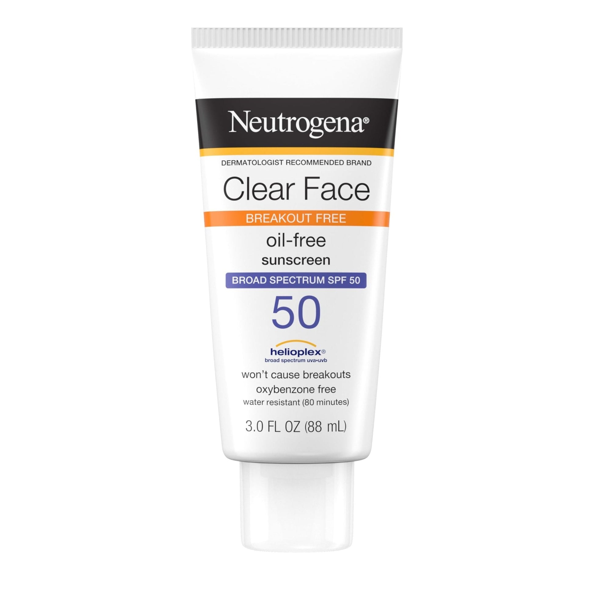 Neutrogena Clear Face Sunscreen Lotion for Acne-Prone Skin, Broad Spectrum SPF 50, Sunscreen for Face & Oily Skin - Maple Wellness Supplements