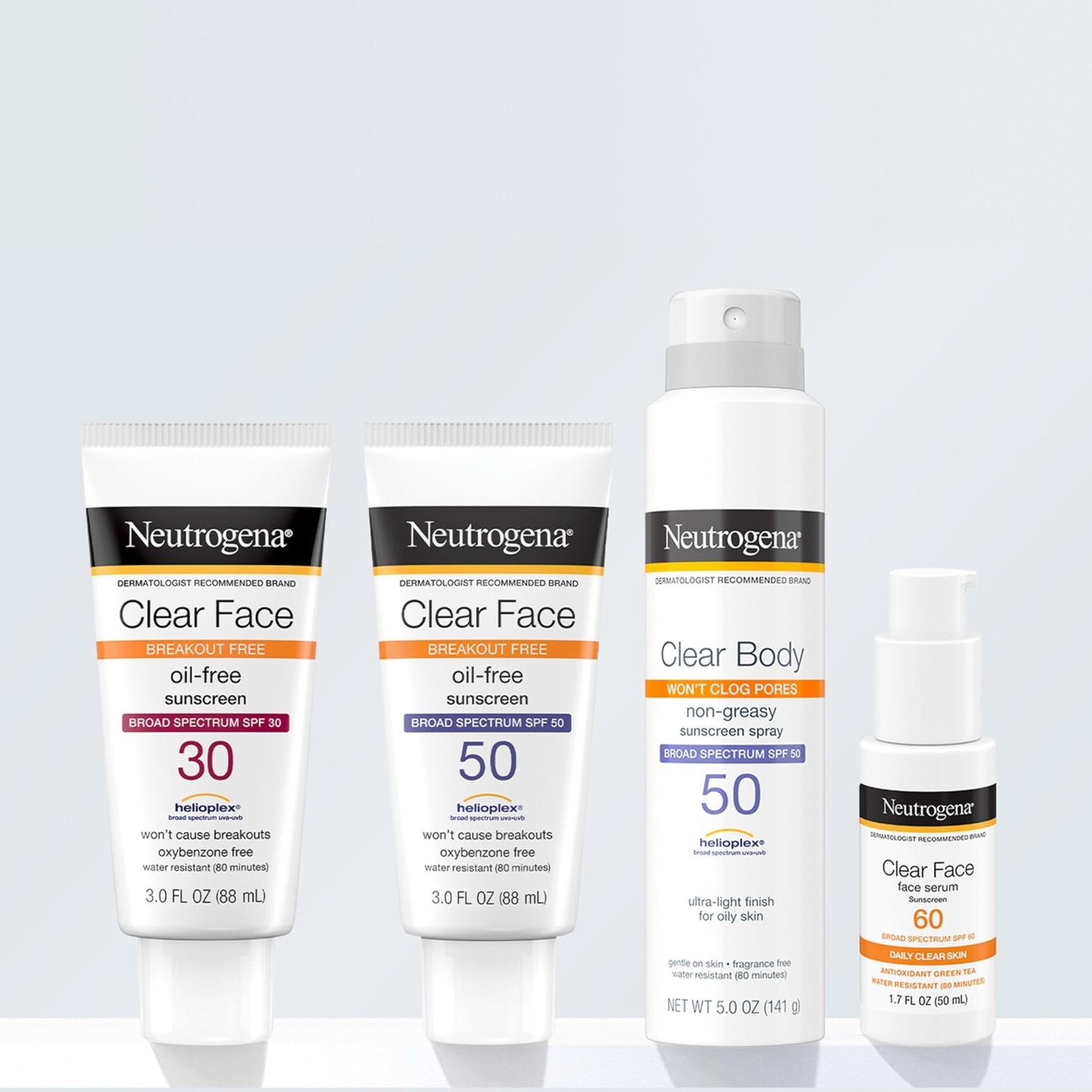 Neutrogena Clear Face Sunscreen Lotion for Acne-Prone Skin, Broad Spectrum SPF 50, Sunscreen for Face & Oily Skin - Maple Wellness Supplements