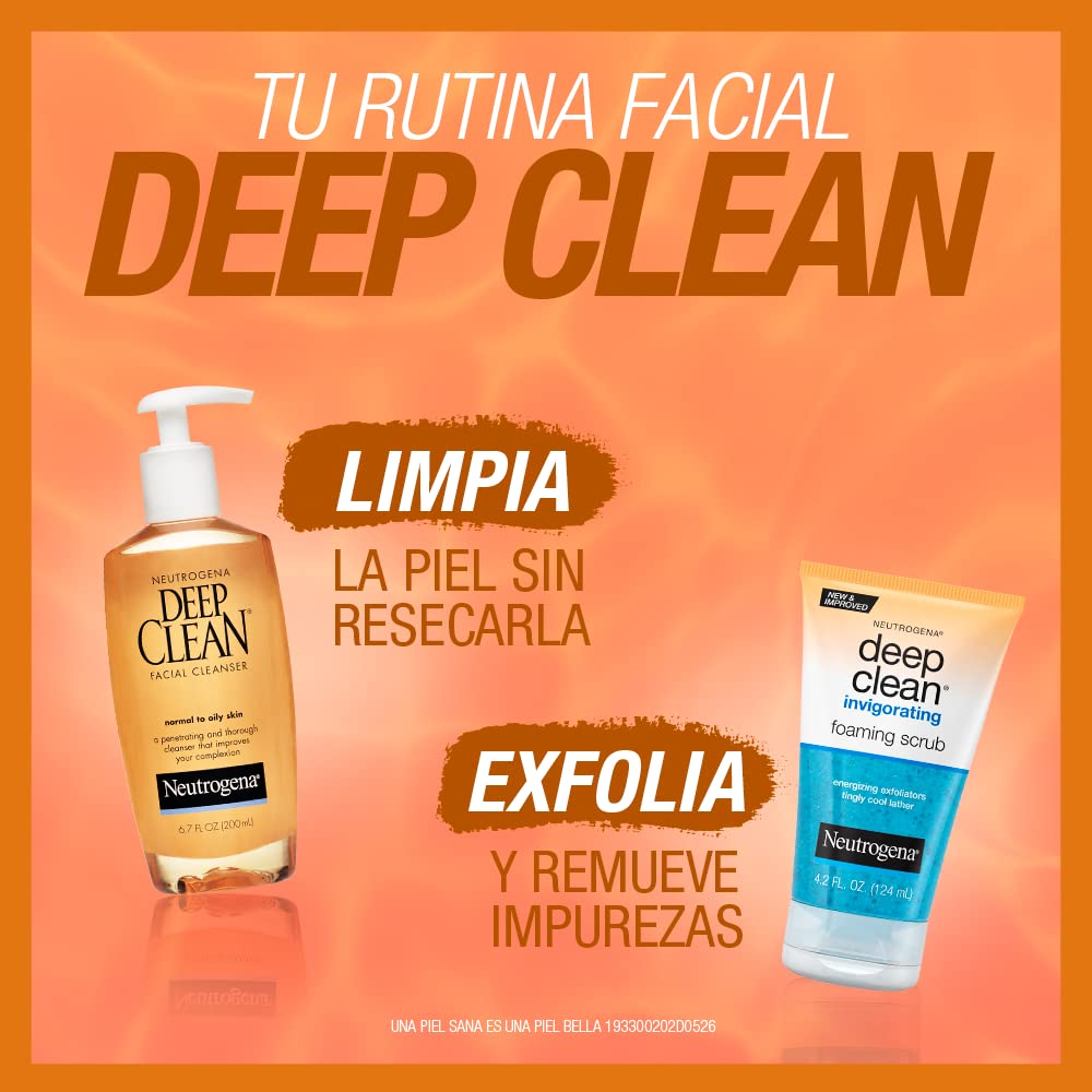 Neutrogena Deep Clean Daily Facial Cleanser with Beta Hydroxy Acid for Normal to Oily Skin, Alcohol-Free - Maple Wellness Supplements