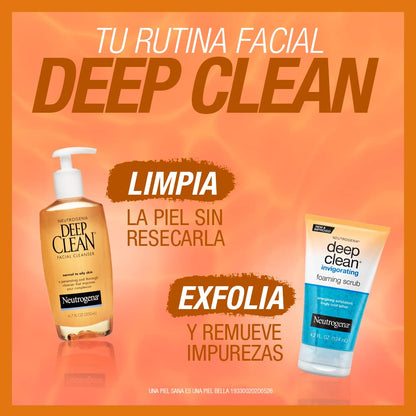 Neutrogena Deep Clean Daily Facial Cleanser with Beta Hydroxy Acid for Normal to Oily Skin, Alcohol-Free - Maple Wellness Supplements
