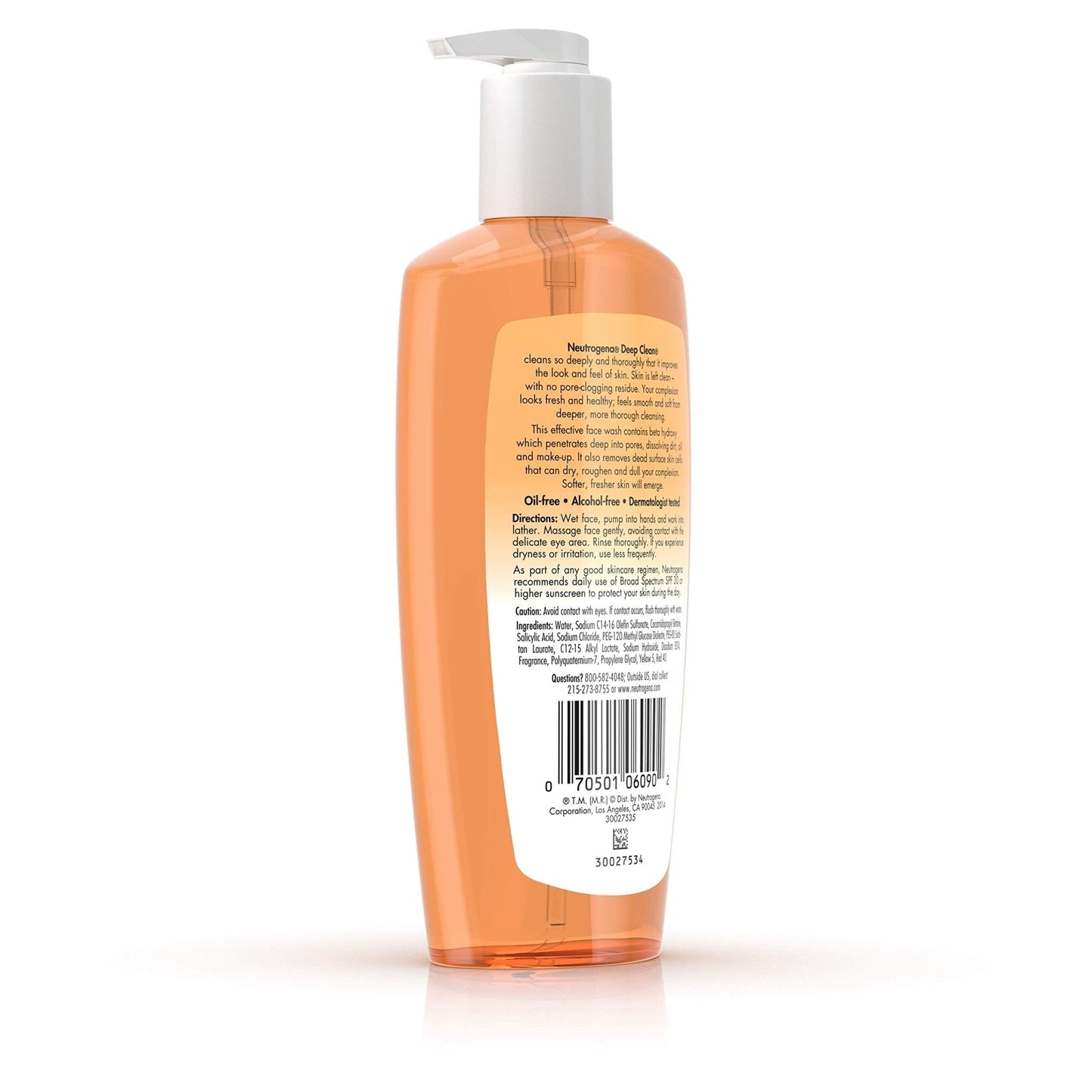 Neutrogena Deep Clean Daily Facial Cleanser with Beta Hydroxy Acid for Normal to Oily Skin, Alcohol-Free - Maple Wellness Supplements