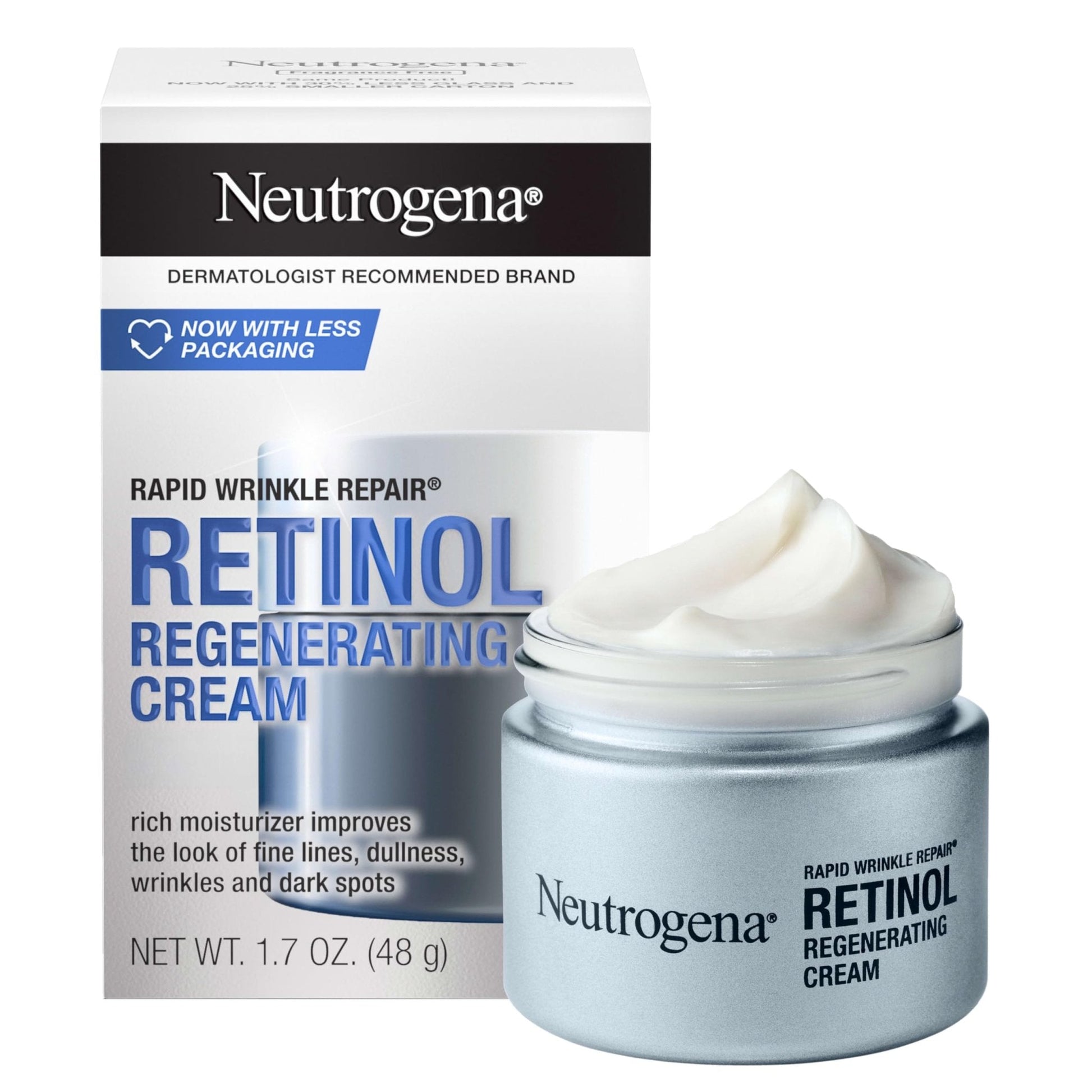 Neutrogena Rapid Wrinkle Repair Retinol Face Moisturizer, Daily Anti-Aging Face Cream with Retinol & Hyaluronic Acid to Fight Fine Lines, Wrinkles, & Dark Spots, 1.7 oz - Maple Wellness Supplements