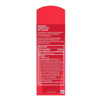 Neutrogena Stubborn Acne AM Face Treatment with 2.5% Micronized Benzoyl Peroxide Acne Medication, Oil-Free Daily Facial Treatment Reduces Size - Maple Wellness Supplements