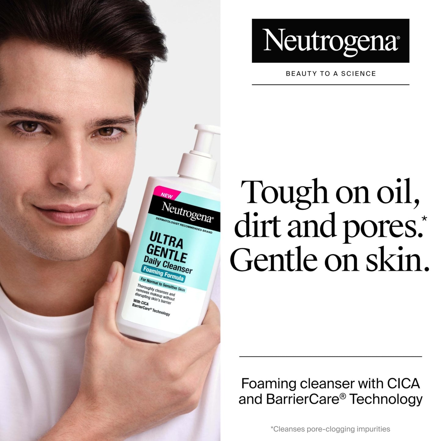 Neutrogena Ultra Gentle Foaming Facial Cleanser, Fragrance Free Hydrating Face Wash for Sensitive Skin, Daily Non Over Drying Makeup Remover - Maple Wellness Supplements