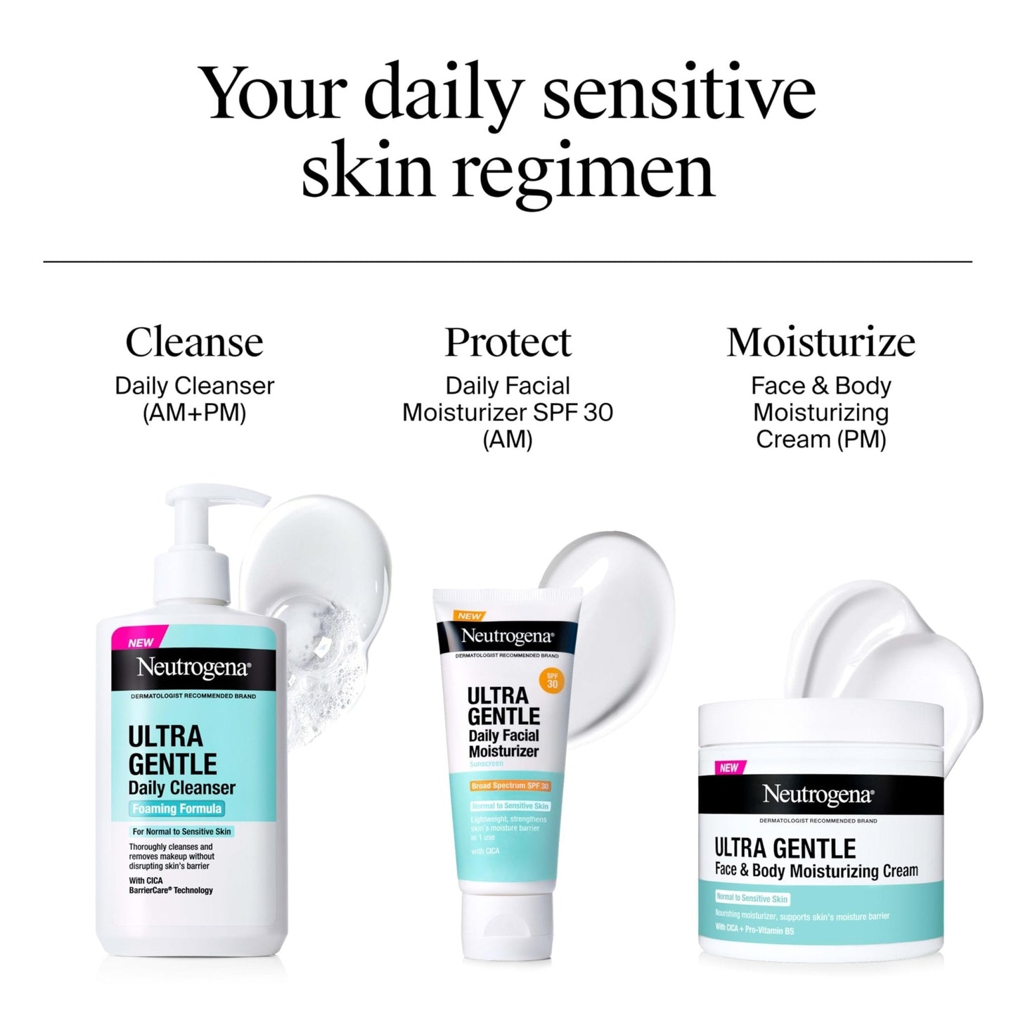 Neutrogena Ultra Gentle Foaming Facial Cleanser, Fragrance Free Hydrating Face Wash for Sensitive Skin, Daily Non Over Drying Makeup Remover - Maple Wellness Supplements