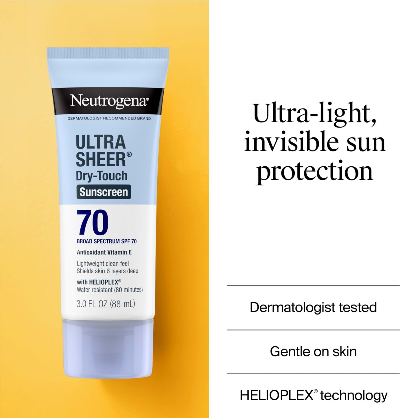 Neutrogena Ultra Sheer Dry-Touch Sunscreen Lotion SPF 70, Broad Spectrum, Water Resistant 80 Min - Maple Wellness Supplements