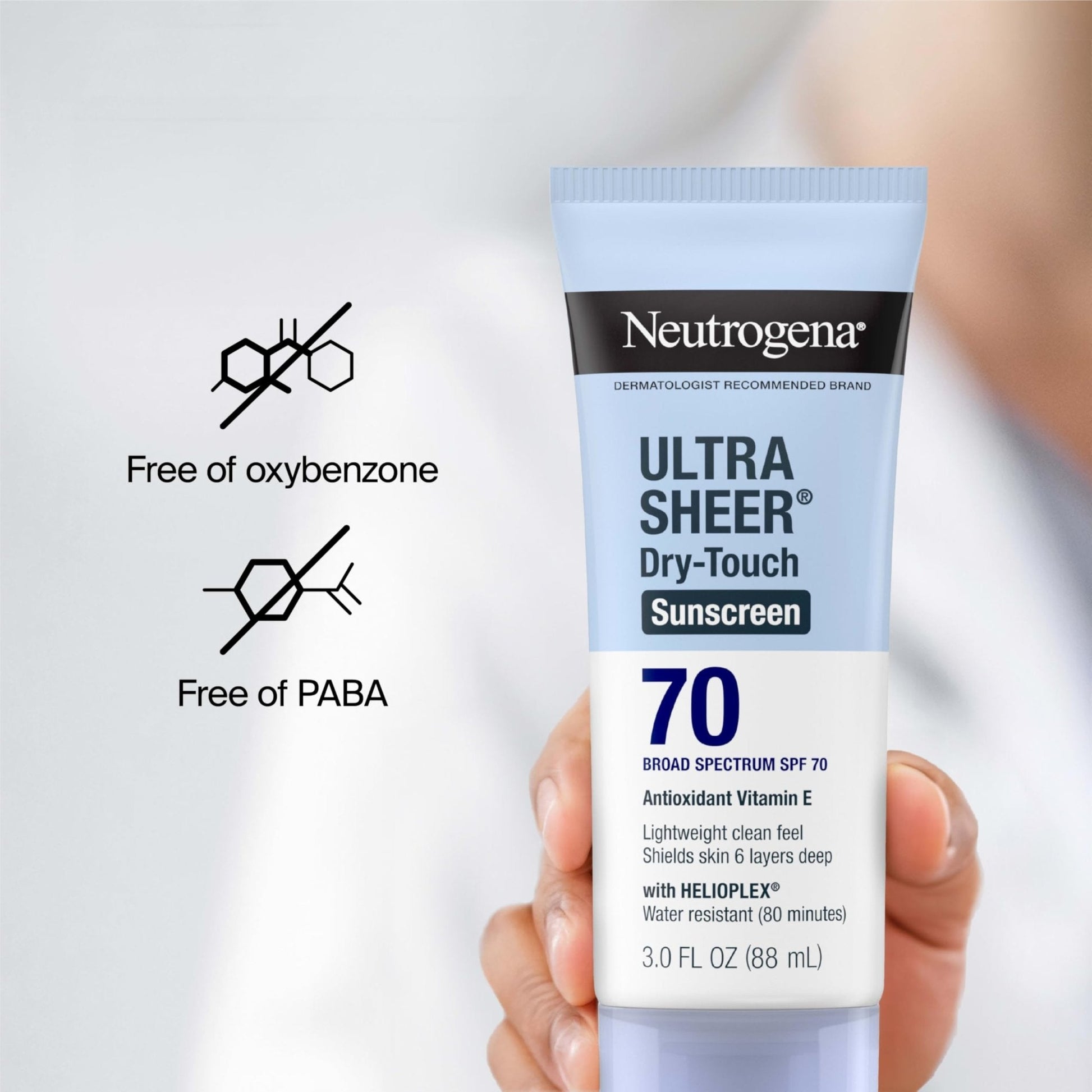 Neutrogena Ultra Sheer Dry-Touch Sunscreen Lotion SPF 70, Broad Spectrum, Water Resistant 80 Min - Maple Wellness Supplements