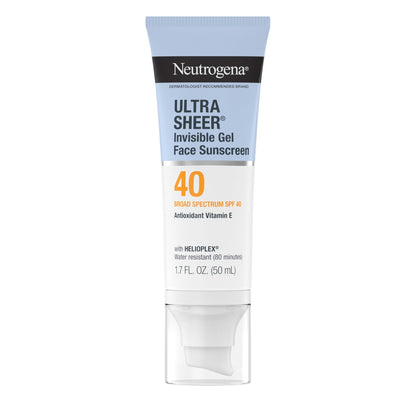 Neutrogena Ultra Sheer Invisible Gel Face Sunscreen SPF 40, Facial Sunscreen & Moisturizer - Maple Wellness Supplements