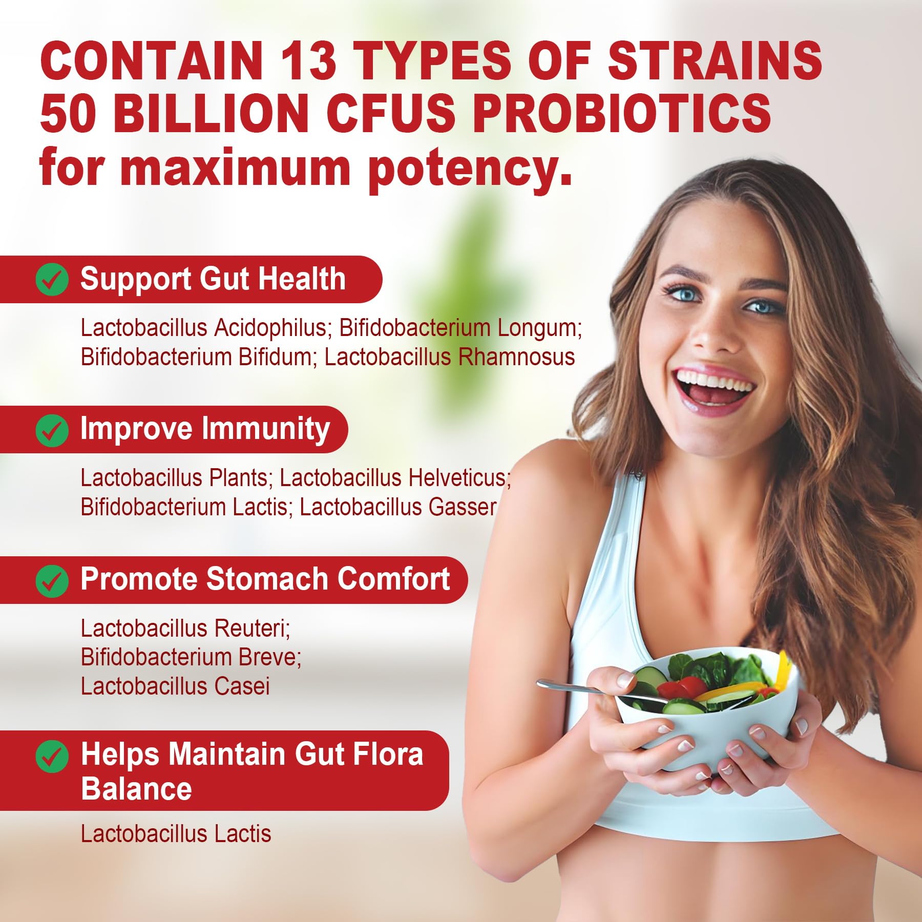 NEVISS Probiotic + Prebiotic Gummies for Adults & Kids 4+, Sugar Free Chewable 50 Billion CFUs w/Fiber, Vitamin B1 B2 D3 & Zinc, for Digestive & Gut Health - Maple Wellness Supplements