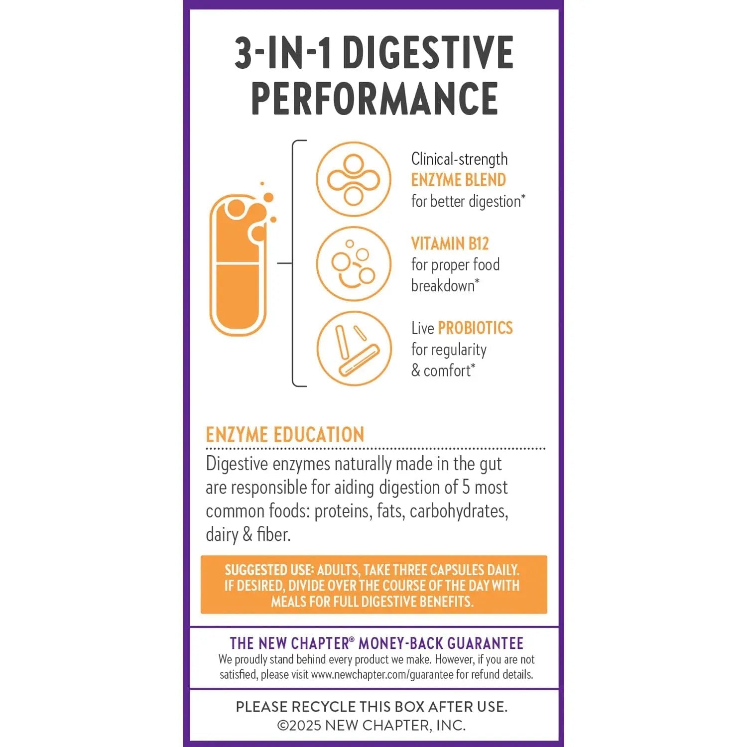 New Chapter All-Flora Enzyme Complex with Probiotics Relieves Bloating & Gas - Clinical-Strength Digestive Enzymes + Ultra-Concentrated Probiotics + Fermented Vitamin B12, 90 Vegan Capsules - Maple Wellness Supplements
