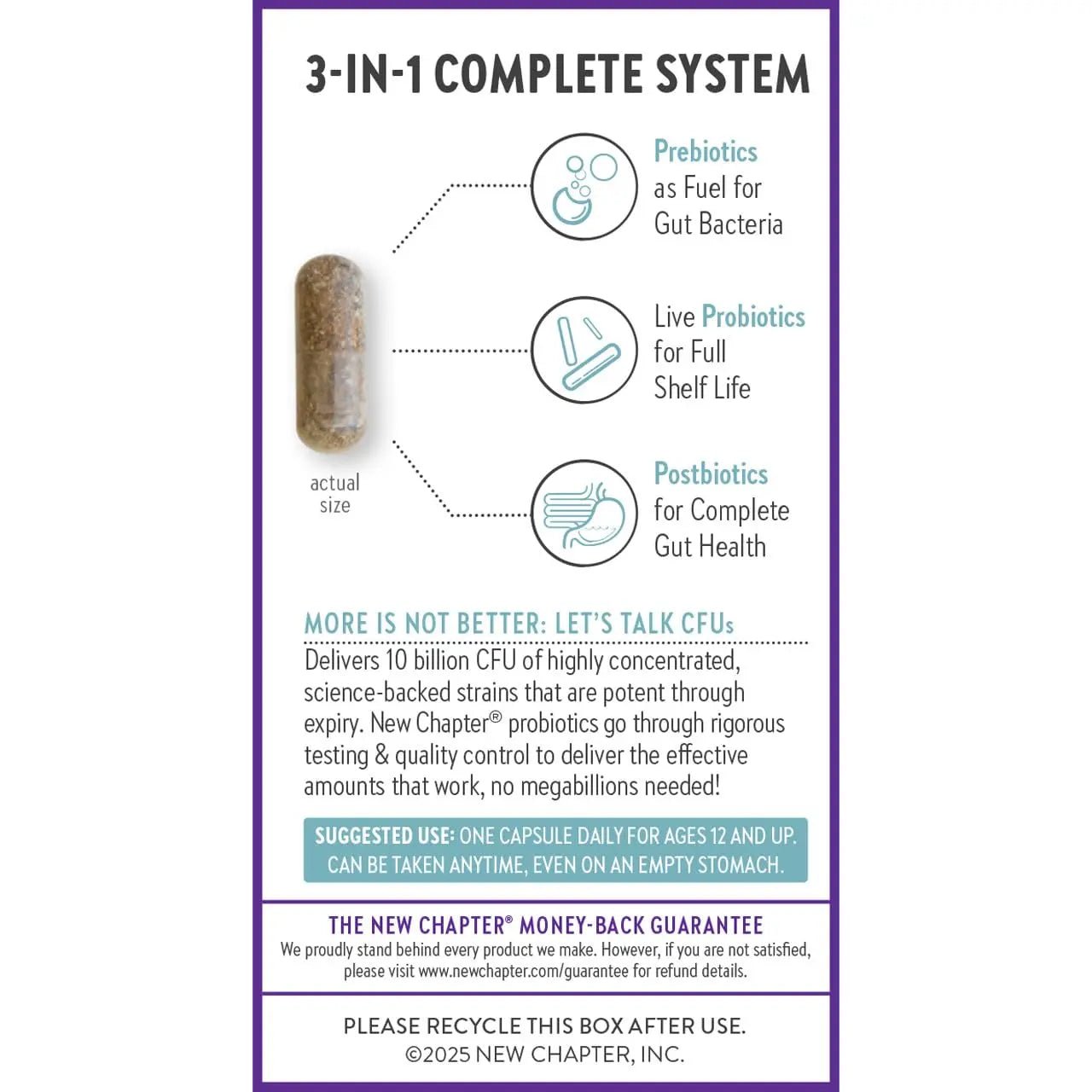 New Chapter All-Flora Probiotic for Advanced Digestion & Complete Gut Health with Prebiotics + Postbiotics, Clinical-Strength Strains, 100% Vegetarian, Non-GMO, Shelf Stable - 60 ct (2 Month Supply) - Maple Wellness Supplements
