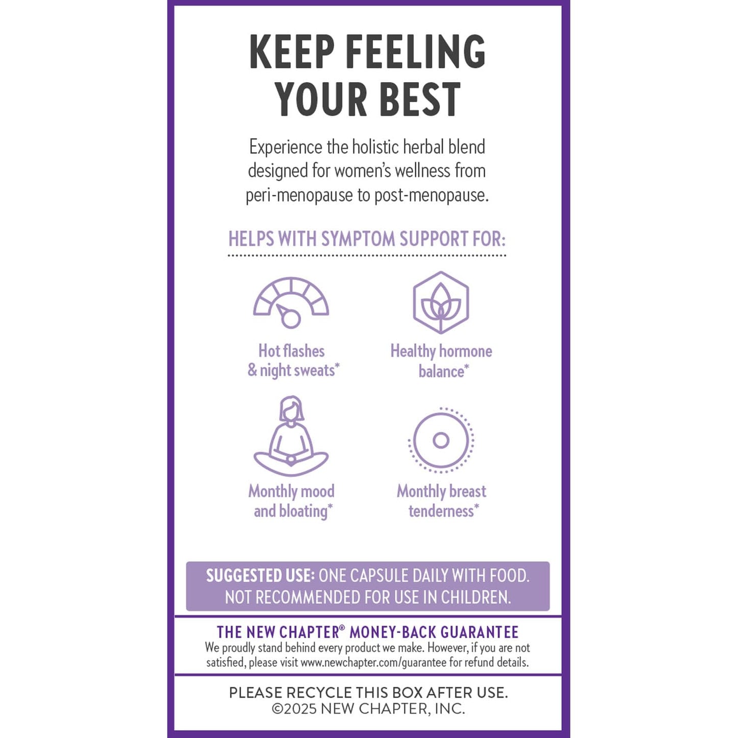 New Chapter Menopause Supplement - Estrotone Herbal Hormone Balance for Women in Perimenopause, with Black Cohosh for Hot Flash Relief & to Reduce Night Sweats + Vitex, No Added Hormones - 60 ct - Maple Wellness Supplements