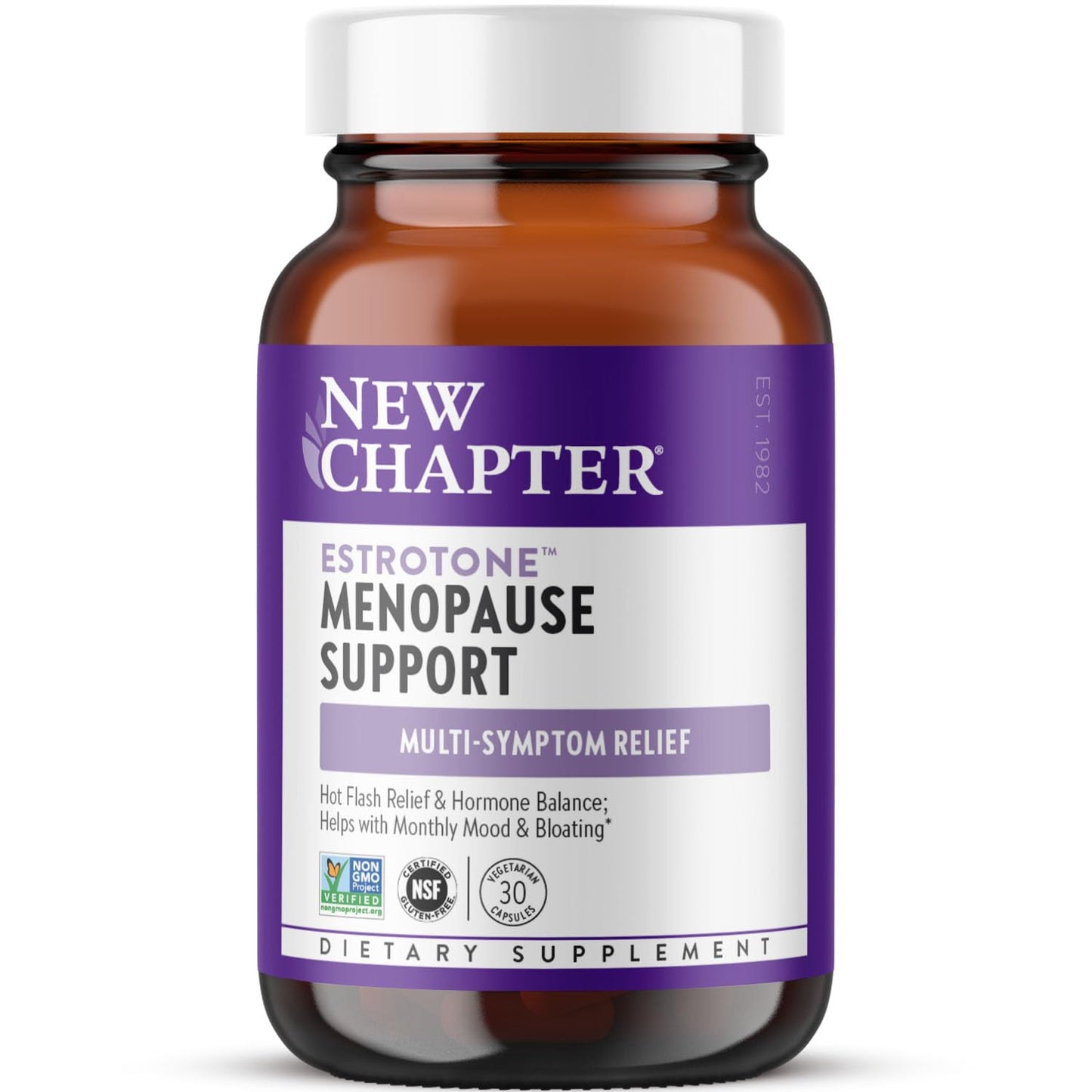 New Chapter Menopause Supplement - Estrotone Herbal Hormone Balance for Women in Perimenopause, with Black Cohosh for Hot Flash Relief & to Reduce Night Sweats + Vitex, No Added Hormones - 30 ct - Maple Wellness Supplements