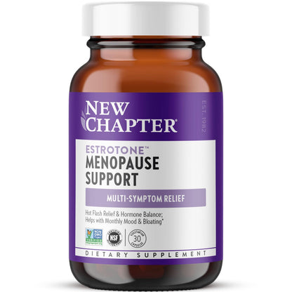 New Chapter Menopause Supplement - Estrotone Herbal Hormone Balance for Women in Perimenopause, with Black Cohosh for Hot Flash Relief & to Reduce Night Sweats + Vitex, No Added Hormones - 30 ct - Maple Wellness Supplements