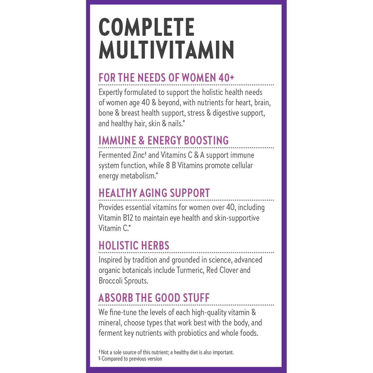 New Chapter Women’s Multivitamin 40+, extra B6 & B12, Biotin for Hair Growth, D3, Vit C, Zinc for Immune & Stress Support, Gentle on an Empty Stomach - Maple Wellness Supplements