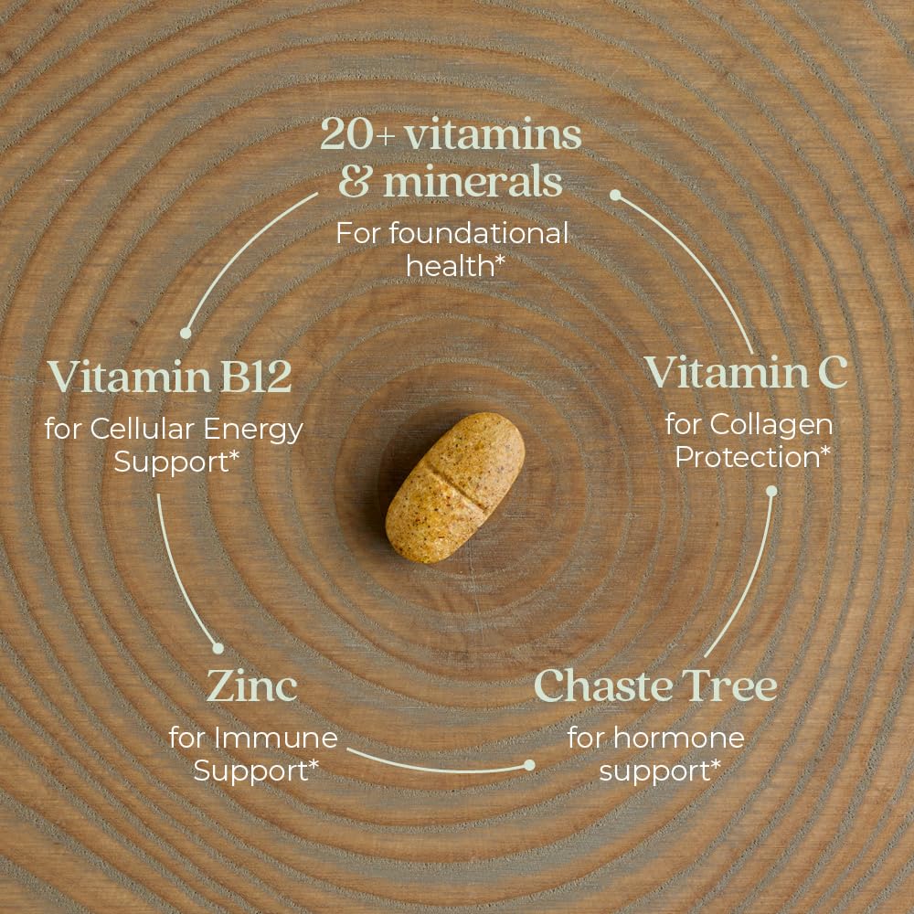 New Chapter Women’s Multivitamin 40+, extra B6 & B12, Biotin for Hair Growth, D3, Vit C, Zinc for Immune & Stress Support, Gentle on an Empty Stomach - Maple Wellness Supplements