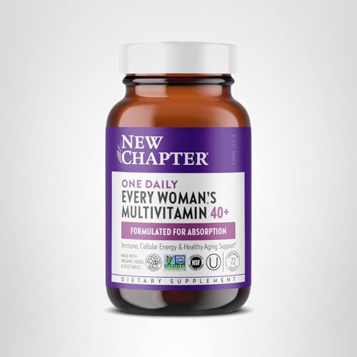New Chapter Women’s Multivitamin 40+, extra B6 & B12, Biotin for Hair Growth, D3, Vit C, Zinc for Immune & Stress Support, Gentle on an Empty Stomach - Maple Wellness Supplements