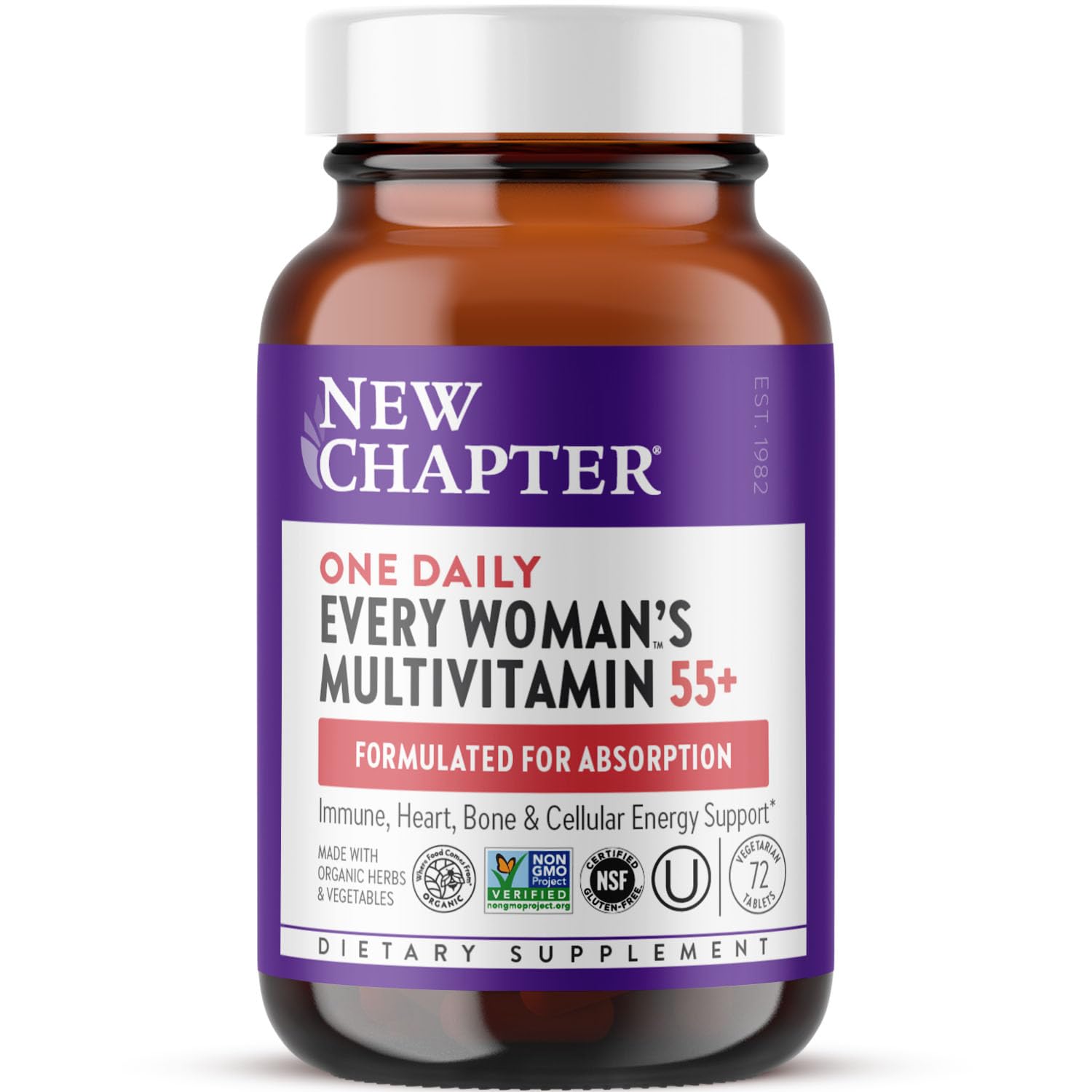 New Chapter Women’s Multivitamin 55+, Astaxanthin, B6, B12, D3, Vitamin C & Zinc, Immune, Heart, Cellular Energy, and Bone Support, Gentle on The Stomach - Maple Wellness Supplements
