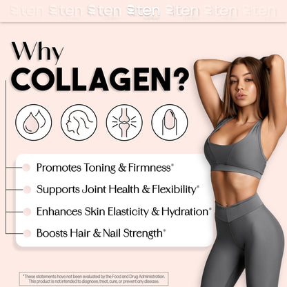 New - Creatine + Collagen for Women – Supports Lean Muscle Growth & Development, Booty Gain, Energy & Recovery – 5g Creatine Monohydrate Plus 5000mg Collagen Peptides Combo – Unflavored, 30 Servings - Maple Wellness Supplements