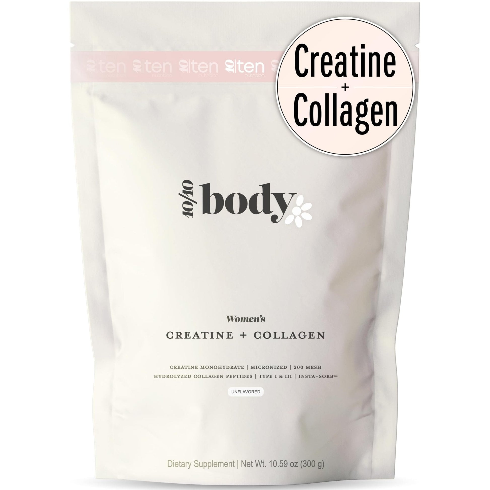New - Creatine + Collagen for Women – Supports Lean Muscle Growth & Development, Booty Gain, Energy & Recovery – 5g Creatine Monohydrate Plus 5000mg Collagen Peptides Combo – Unflavored, 30 Servings - Maple Wellness Supplements