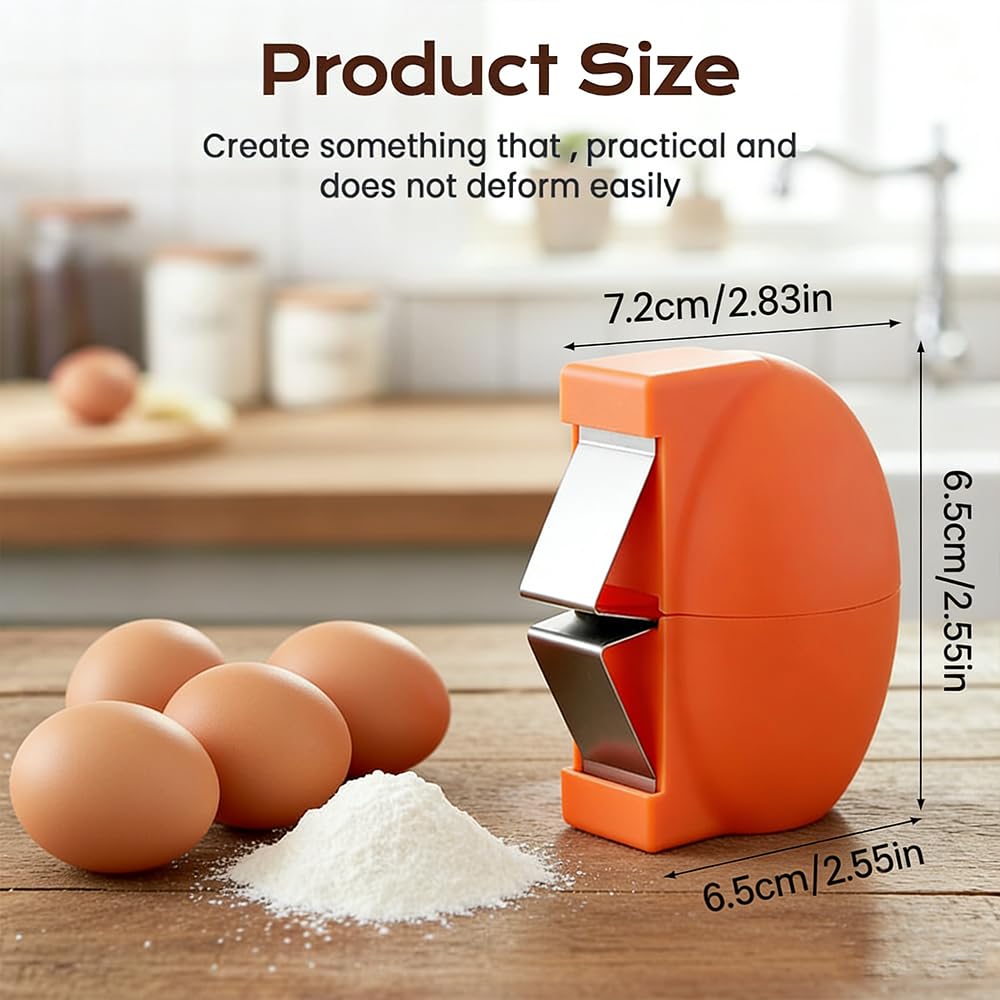 New Egg Shell Opener Egg Cracker Tool Stainless Steel, Multifunctional Egg Shell Opener for Raw Or Hard-Boiled Eggs, Kitchen Gadget for Cooking Baking (Yellow) - Maple Wellness Supplements
