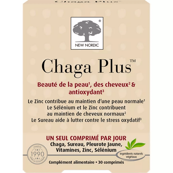 New Nordic Chaga Plus Skin and Hair Beauty 30 tablets - Maple Wellness Supplements