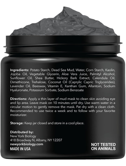 New York Biology Dead Sea Mud Mask for Face and Body | Spa Quality Pore Refiner for Oily Skin | Natural Skincare for Women & Men - Maple Wellness Supplements
