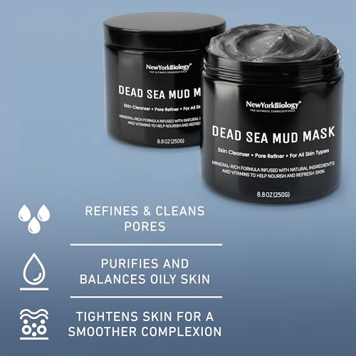 New York Biology Dead Sea Mud Mask for Face and Body | Spa Quality Pore Refiner for Oily Skin | Natural Skincare for Women & Men - Maple Wellness Supplements