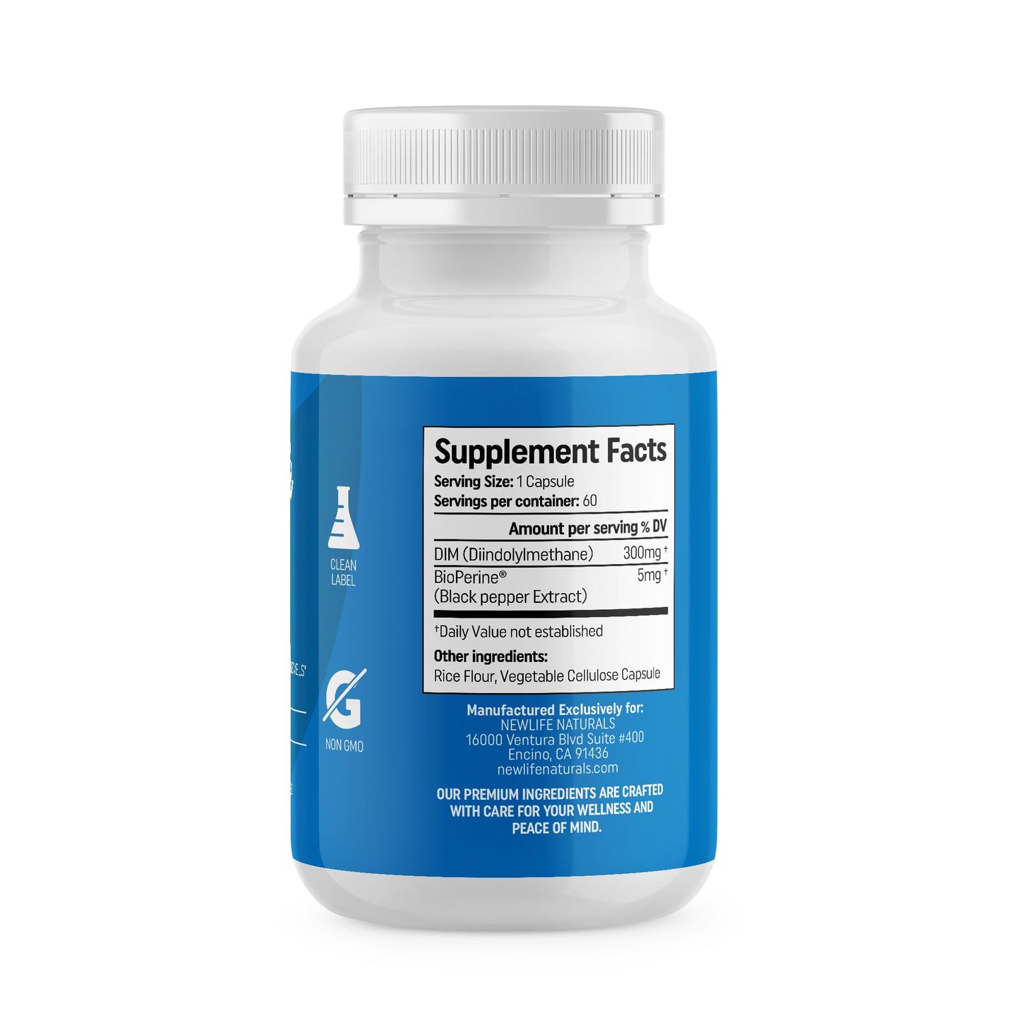 NewLife Naturals DIM Supplement 300mg for Women & Men - Hormonal Acne, Estrogen Balance Pills, Post Menopause Relief | Healthy Estrogen Level | Hormonal Balance - Bioperine | PCOS - 60 Day Supply - Maple Wellness Supplements
