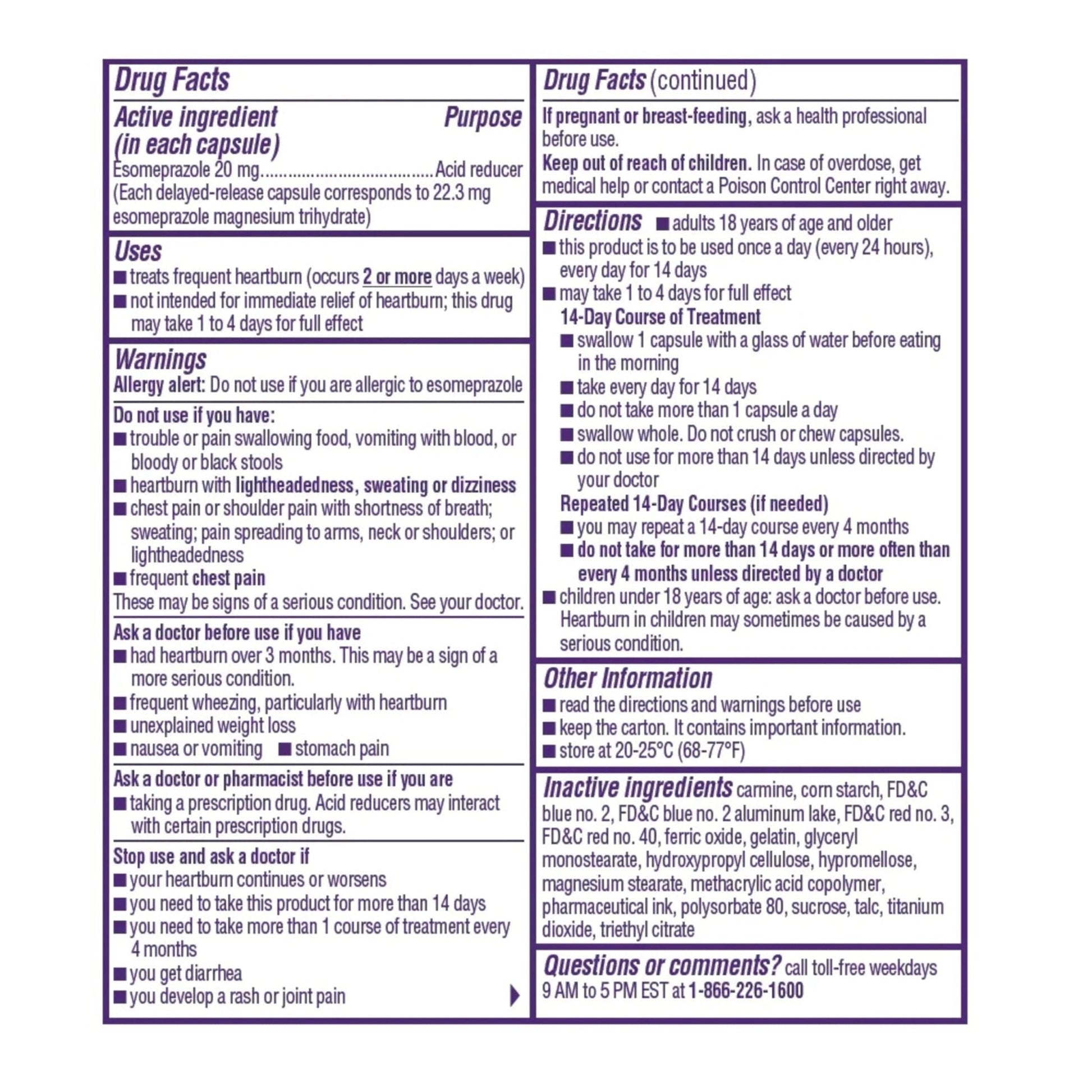 Nexium 24HR ClearMinis Acid Reducer Heartburn Relief Delayed Release Capsules for All-Day and All-Night Protection from Frequent Heartburn, Heartburn Medicine with Esomeprazole Magnesium - 42 Count - Maple Wellness Supplements