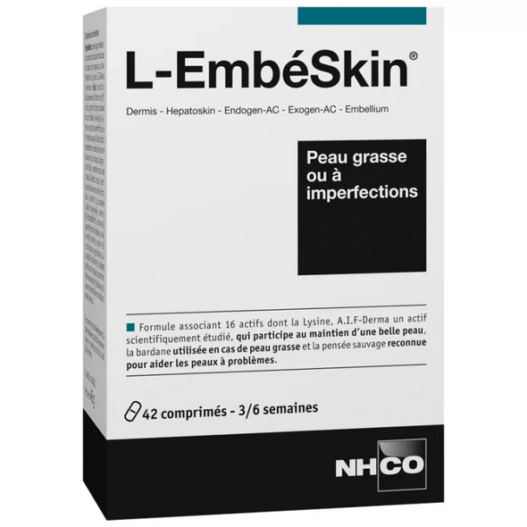 NHCO L-EmbéSkin Peaux Grasse à Imperfections 42 tablets - Maple Wellness Supplements
