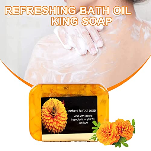 NHIKLATA 2PCS Turmeric Handmade Soap, Natural Organic Ginger Soap, Lymphatic - Maple Wellness Supplements