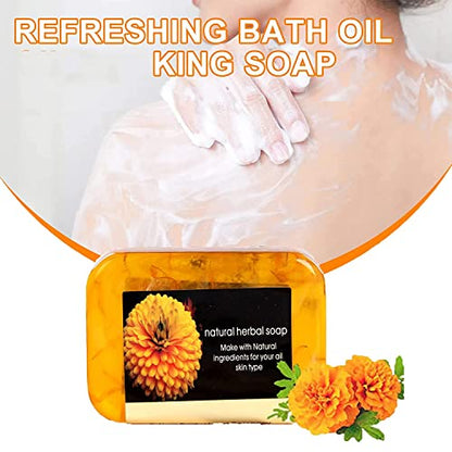 NHIKLATA 2PCS Turmeric Handmade Soap, Natural Organic Ginger Soap, Lymphatic - Maple Wellness Supplements