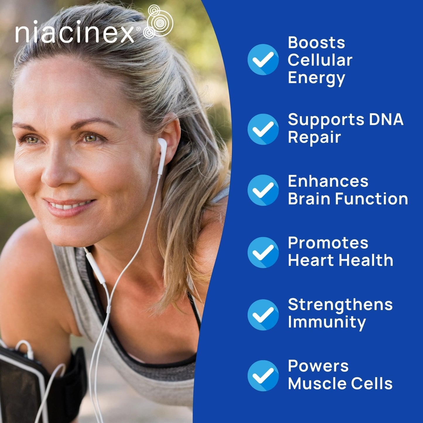 Niacinex NAD+ Supplement - 600mg Pure Nicotinamide Riboside (NR) - Healthy Aging, Mental Clarity & Energy Booster - Cell Regeneration Supplements for Women and Men - 60 NAD Plus Capsules - Made in USA - Maple Wellness Supplements