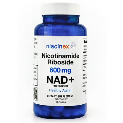 Niacinex NAD+ Supplement - 600mg Pure Nicotinamide Riboside (NR) - Healthy Aging, Mental Clarity & Energy Booster - Cell Regeneration Supplements for Women and Men - 60 NAD Plus Capsules - Made in USA - Maple Wellness Supplements