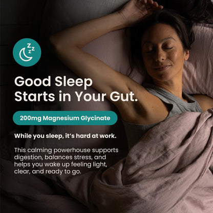 Nighttime Prebiotic Fiber Powder with Digestive Enzymes & Magnesium Glycinate for Sleep, On-The-Go Travel 7 Pack | Gut Health Supplement for Women & Men - Bloating Relief Soluble and Insoluble Fiber - Maple Wellness Supplements
