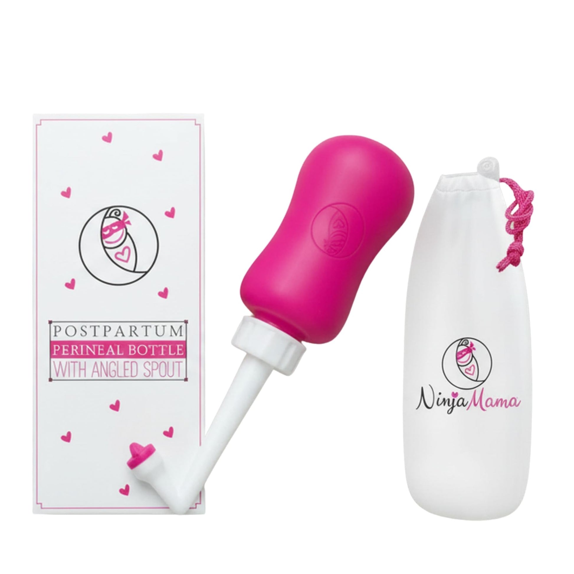 Ninja Mama Peri Bottle for Postpartum Care Post Partum Essentials for Pain Relief, Tears & Hemorrhoids After Birth Portable Perineal Bottle with Angled Spout Labor & Delivery Hospital Bag. (355ml) - Maple Wellness Supplements