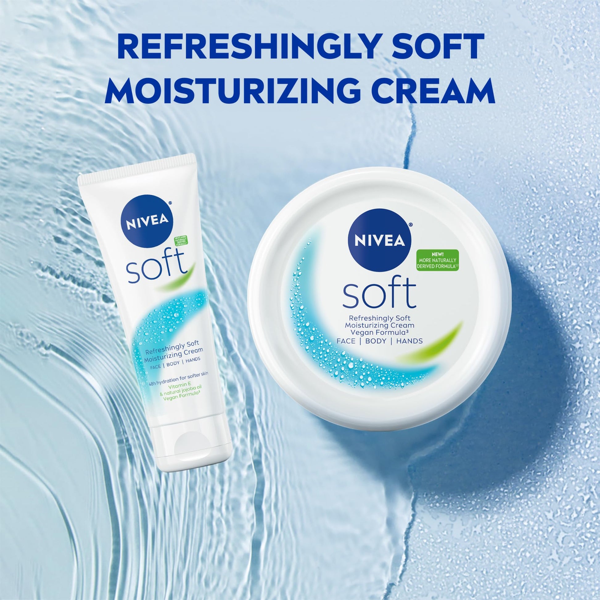 NIVEA Soft Refreshingly Soft Moisturizing Cream, Lightweight Body Moisturizer for Face, Body and Hands, Body Cream Enriched - Maple Wellness Supplements
