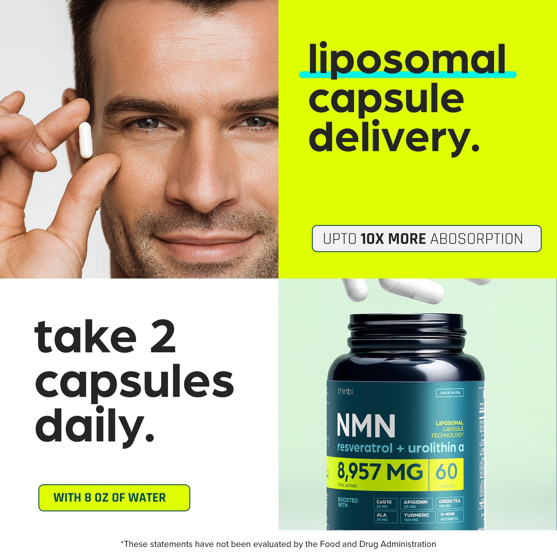 NMN Supplement 8957mg with Real NAD+ Not Just a Booster | Urolithin A, Resveratrol, CoQ10, Alpha Lipoic Acid, Green Tea Extract | Cellular Longevity & Energy Support for Men & Women - Maple Wellness Supplements