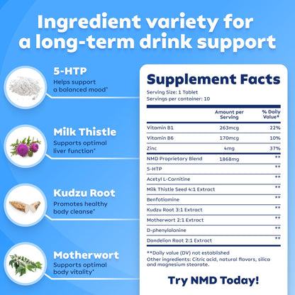 NoMoreDrinks Alcohol Cravings Reducer - Stop Drinking Alcohol Supplements & Liver - Maple Wellness Supplements