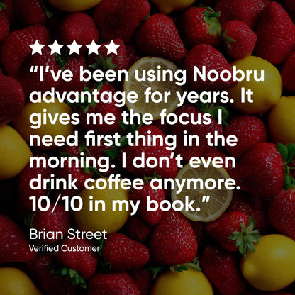 Noobru Аdvantage Nootropic - Delicious Nootropics Brain Supplement with 11 Active Ingredients - Natural Cognitive Enhancer - 20 Strawberry Lemonade Sachets - 1 Month Supply, 20 Count (Pack of 1) - Maple Wellness Supplements