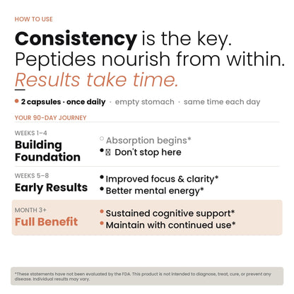 Nootropic Brain Supplement – Grass-Fed Bovine Brain Peptides for Focus, Memory & Mental Clarity – Ancestral Cognitive Support – Argentine Pasture-Raised, Non-GMO – 60 Capsules - Maple Wellness Supplements