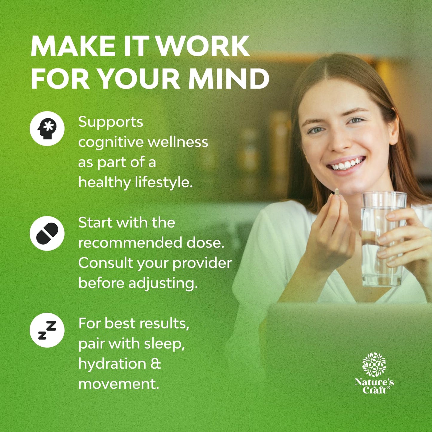 Nootropic Memory Supplement for Brain Support - Memory Pills for Brain Boost and Natural Energy Booster - Vitamin B 12 Bacopa Monnieri Rhodiola Rosea DMAE Ginkgo Biloba Phosphatidylserine Supplement - Maple Wellness Supplements