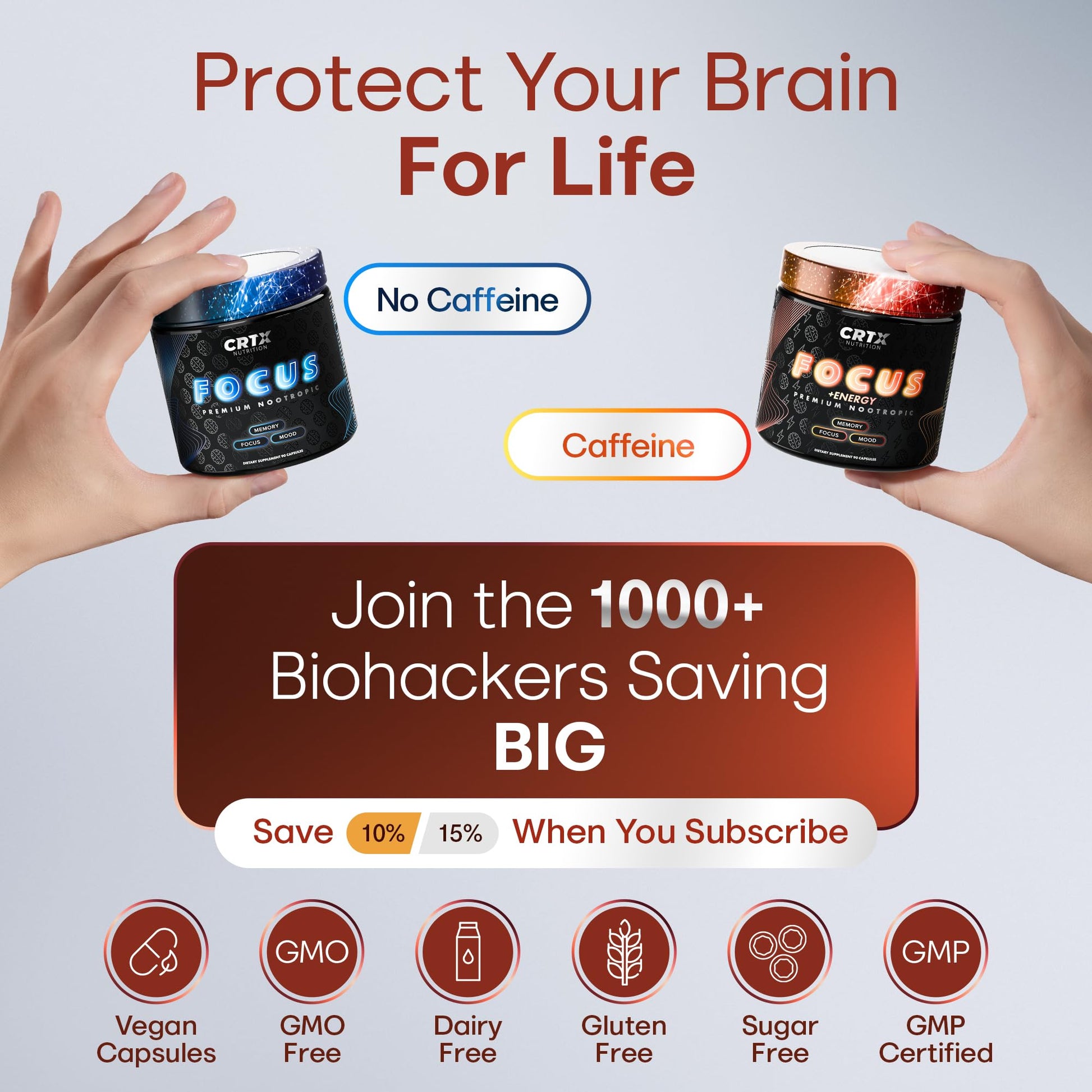 Nootropic Strongest Focus Supplement - Clinically Backed Ingredients Made in USA - Scientifically Backed Doses - Supplement for Brain Fog - AlphaGPC, Lions Mane, Rhodiola and More 10:1 90 Capsules - Maple Wellness Supplements